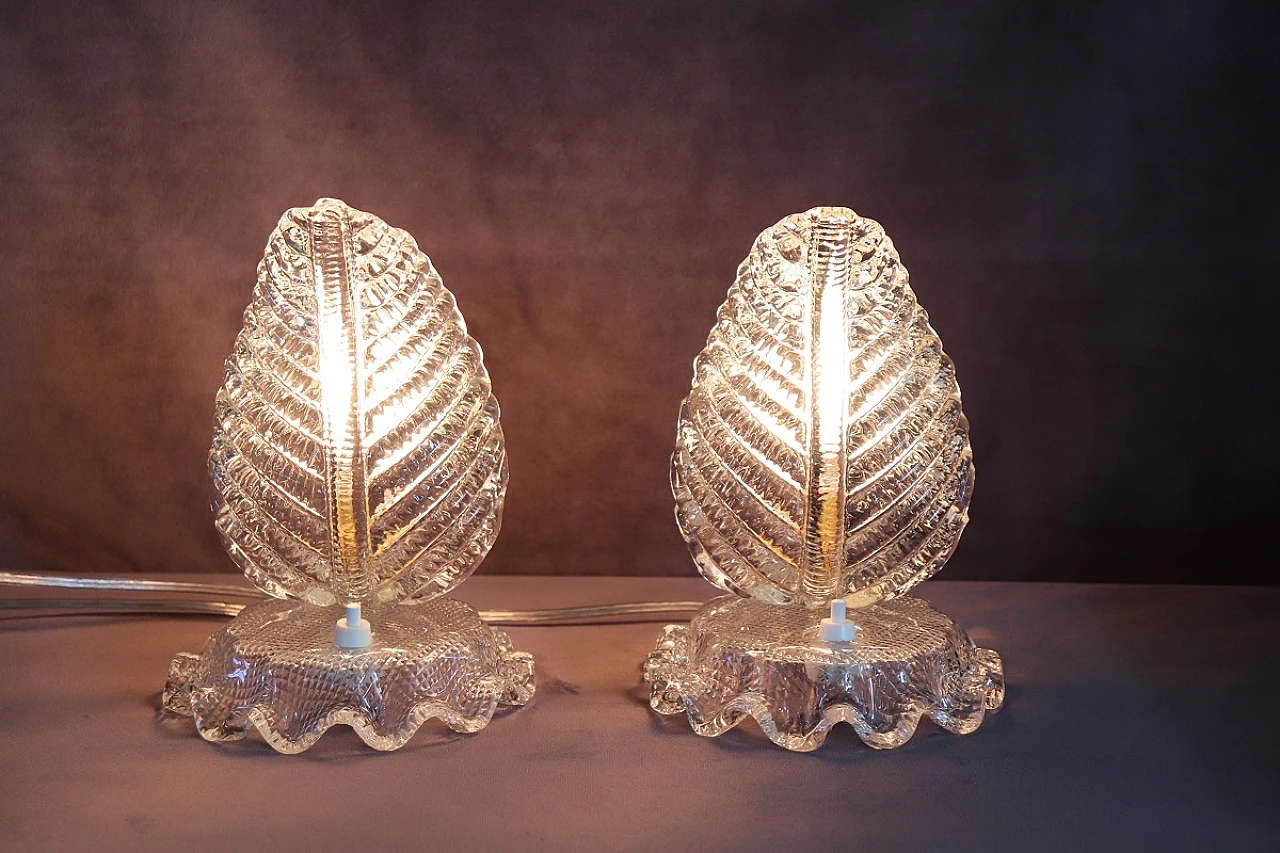 Pair of table lamps attributed to Barovier & Toso, 1950s 2