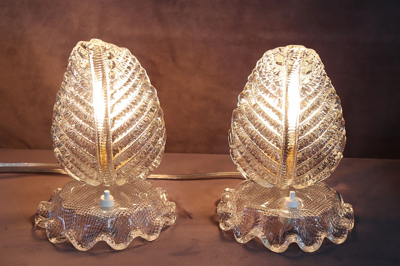 Pair of table lamps attributed to Barovier & Toso, 1950s 3