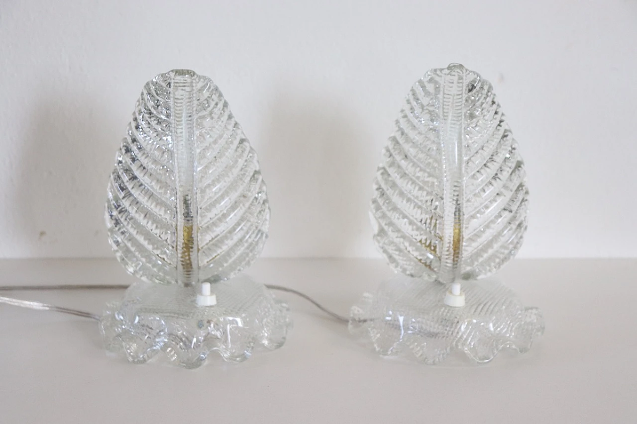 Pair of table lamps attributed to Barovier & Toso, 1950s 16