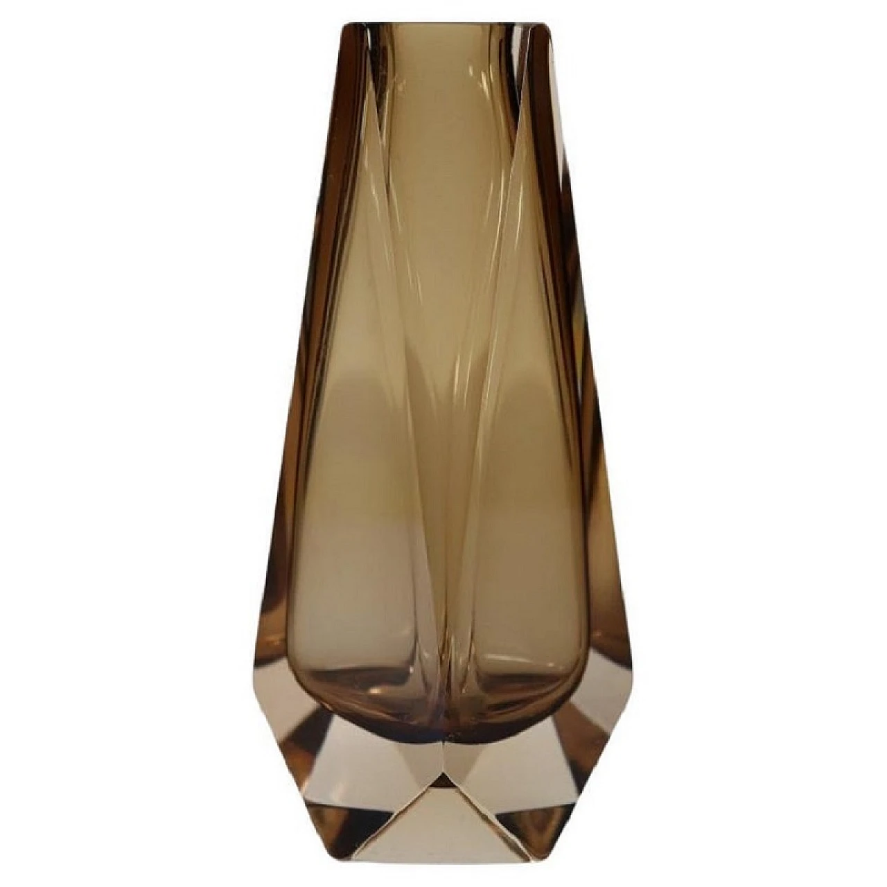 Smoked amber Murano glass vase by Mandruzzato, 1960s 1