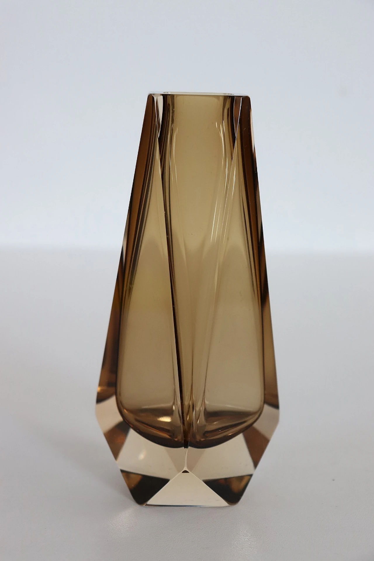 Smoked amber Murano glass vase by Mandruzzato, 1960s 2