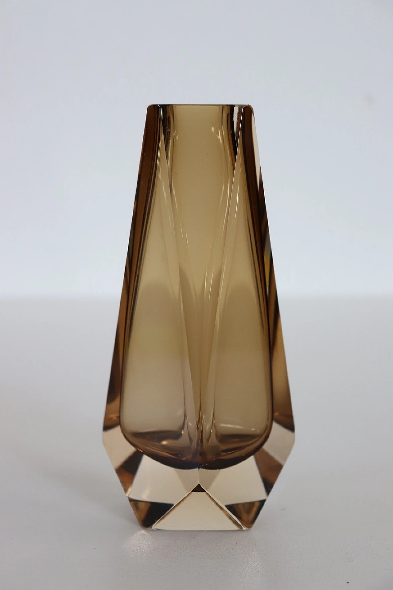 Smoked amber Murano glass vase by Mandruzzato, 1960s 4