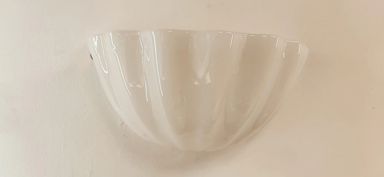 White Murano glass wall light, 1970s 1