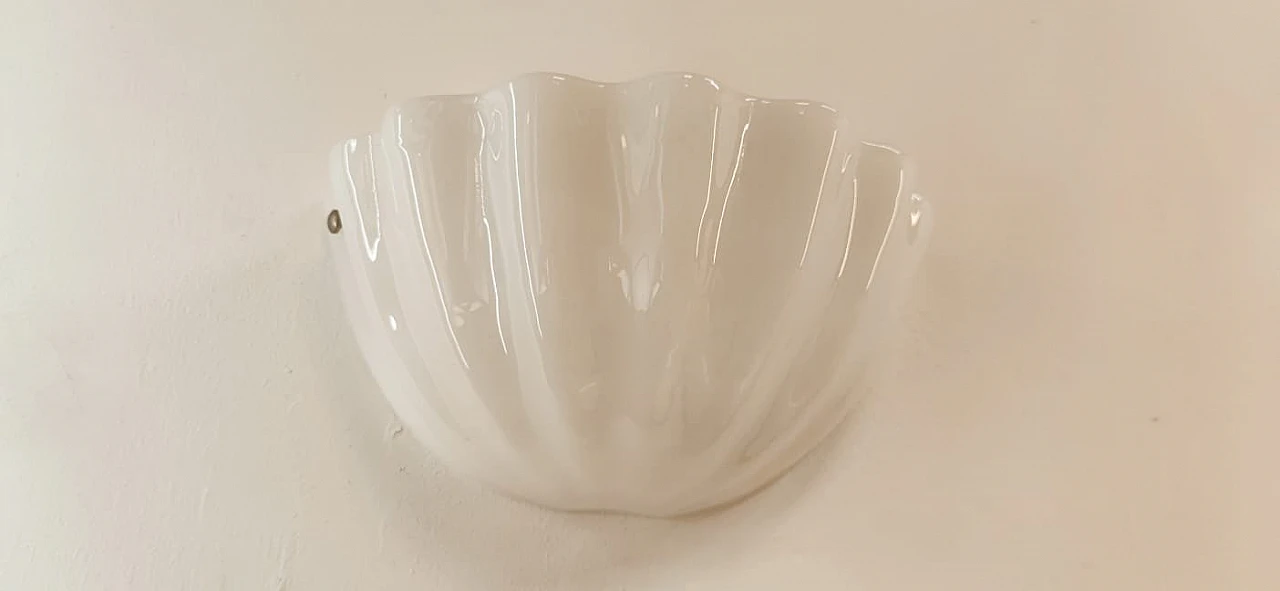 White Murano glass wall light, 1970s 3