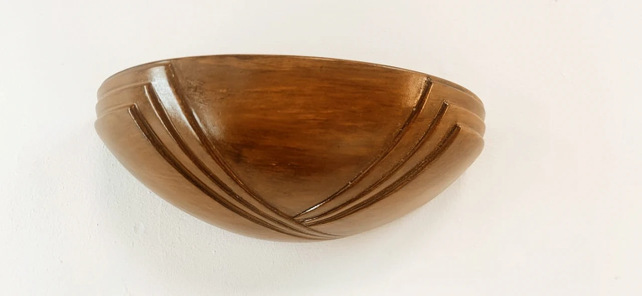 Wall light in brown ceramic, 1980s 1