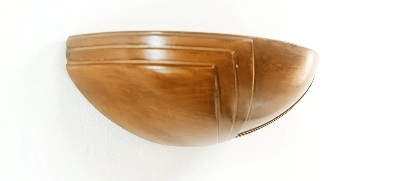 Wall light in brown ceramic, 1980s 2