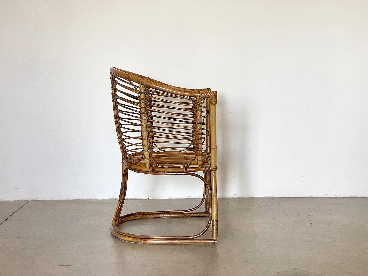 Pair of bamboo armchairs, 1970s 9