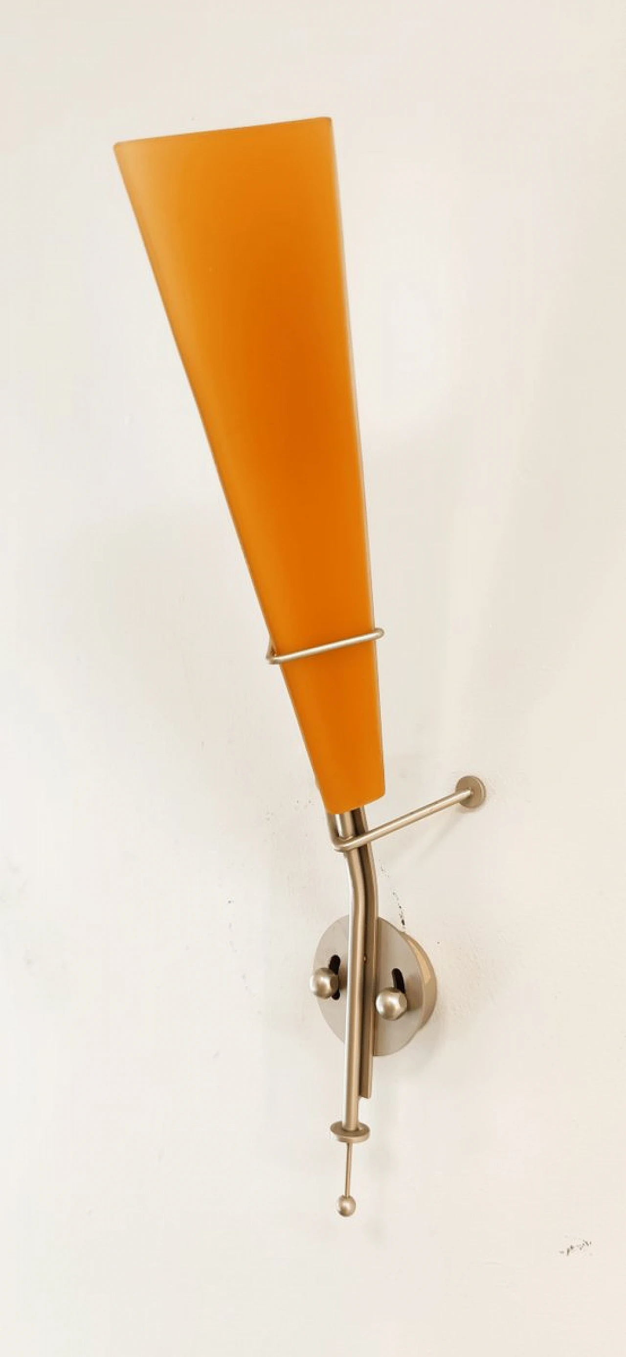 Sputnik wall light in orange Murano glass & metal, 1970s 5