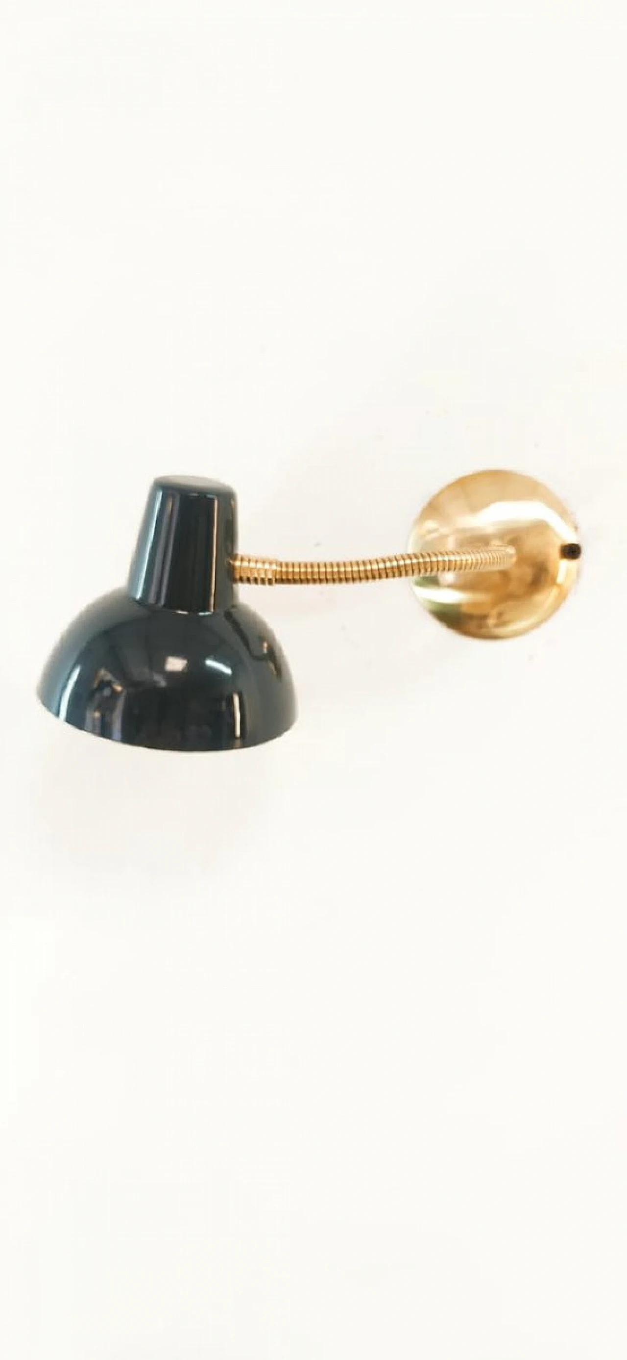 Flexible wall light in brass & black laquered aluminum, 1960s 9