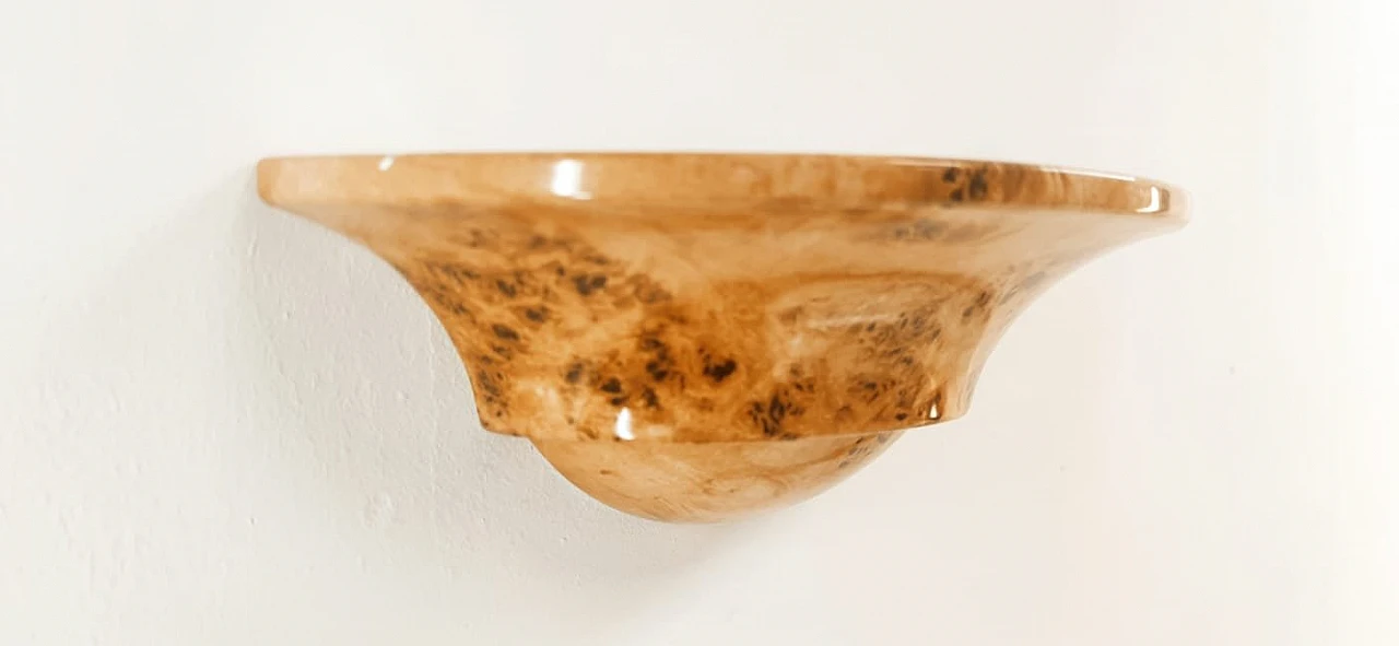 Wall light in brown ceramic with marbled effect, 1970s 3