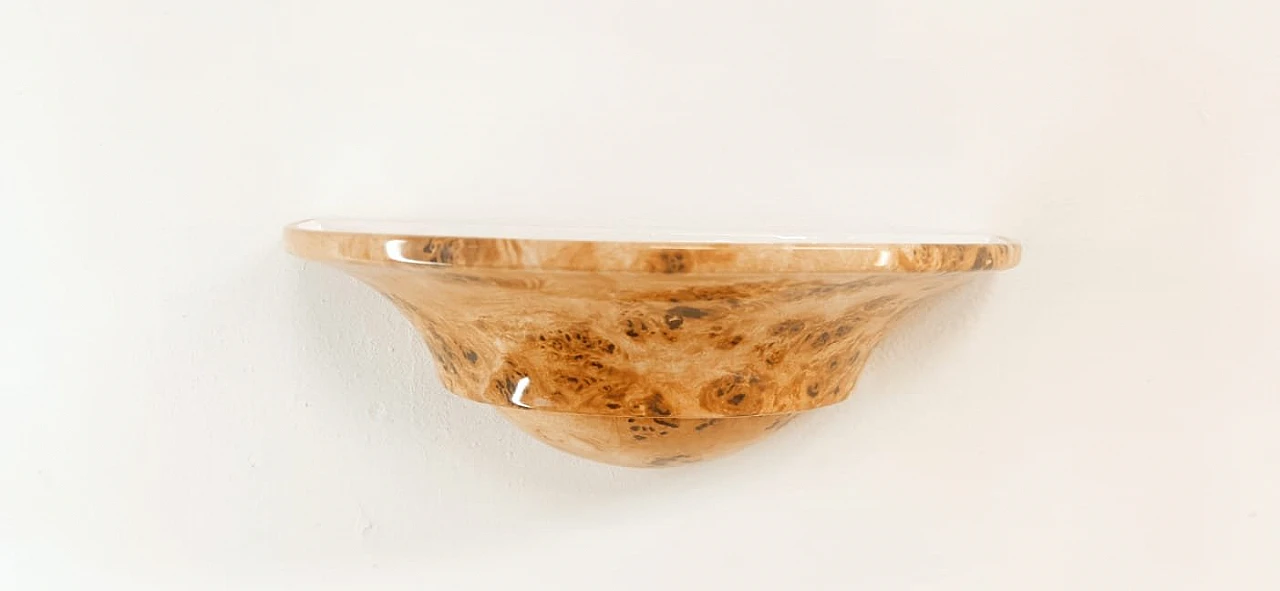 Wall light in brown ceramic with marbled effect, 1970s 5