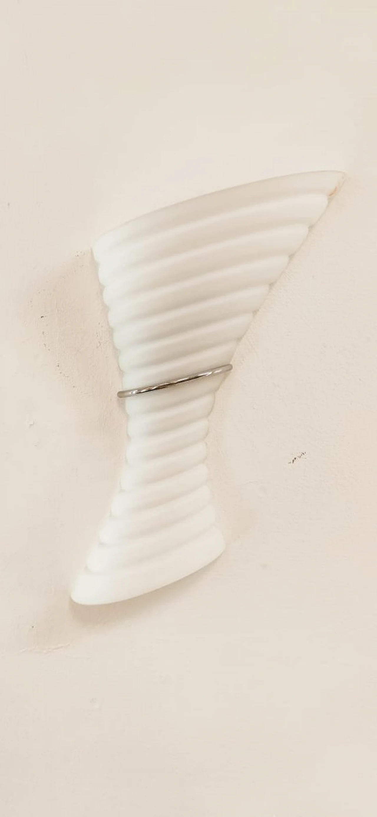 Twister wall light in white Murano glass by Vistosi, 1980s 1