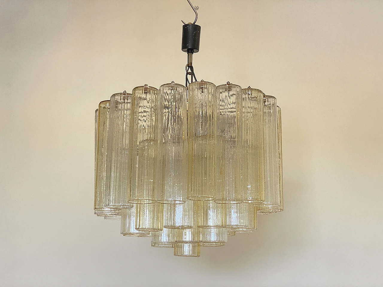 Murano glass and steel chandelier, 1970s 1