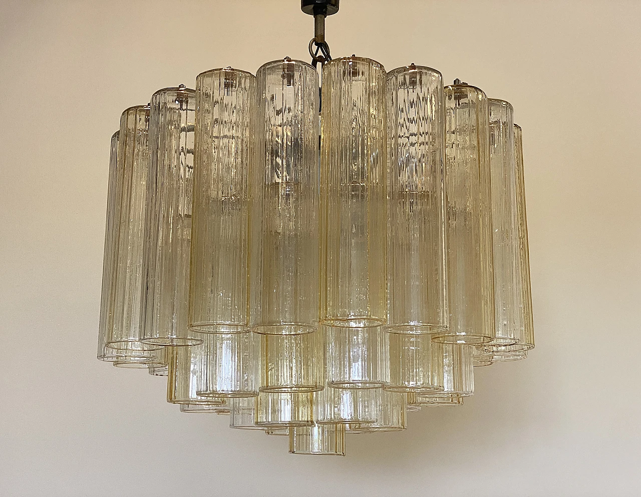 Murano glass and steel chandelier, 1970s 6