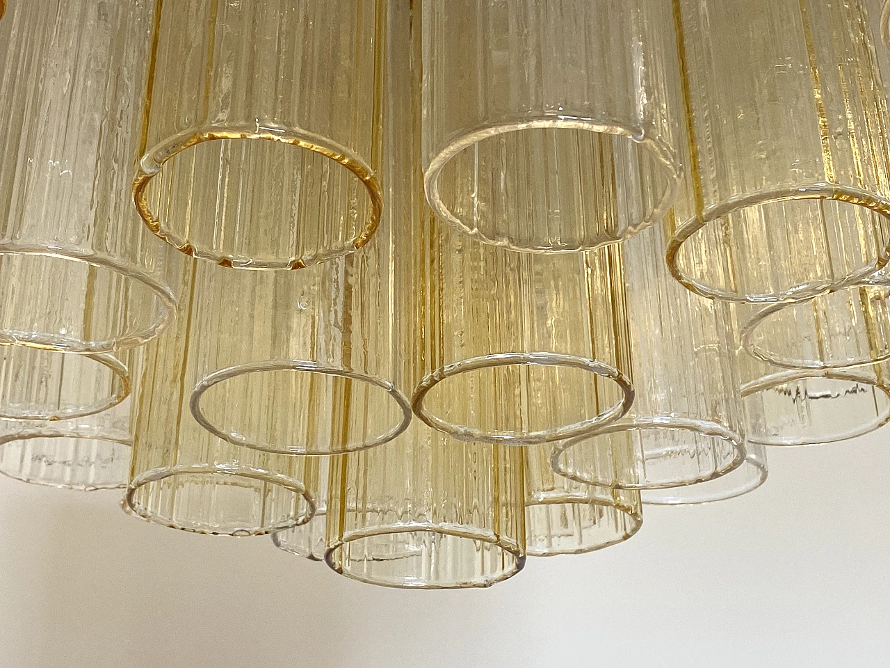 Murano glass and steel chandelier, 1970s 7