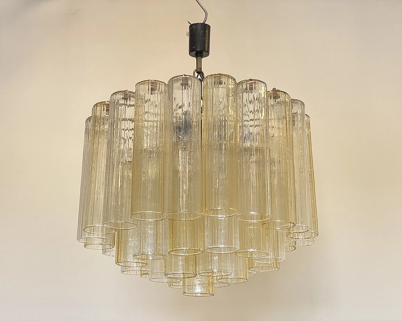 Murano glass and steel chandelier, 1970s 11