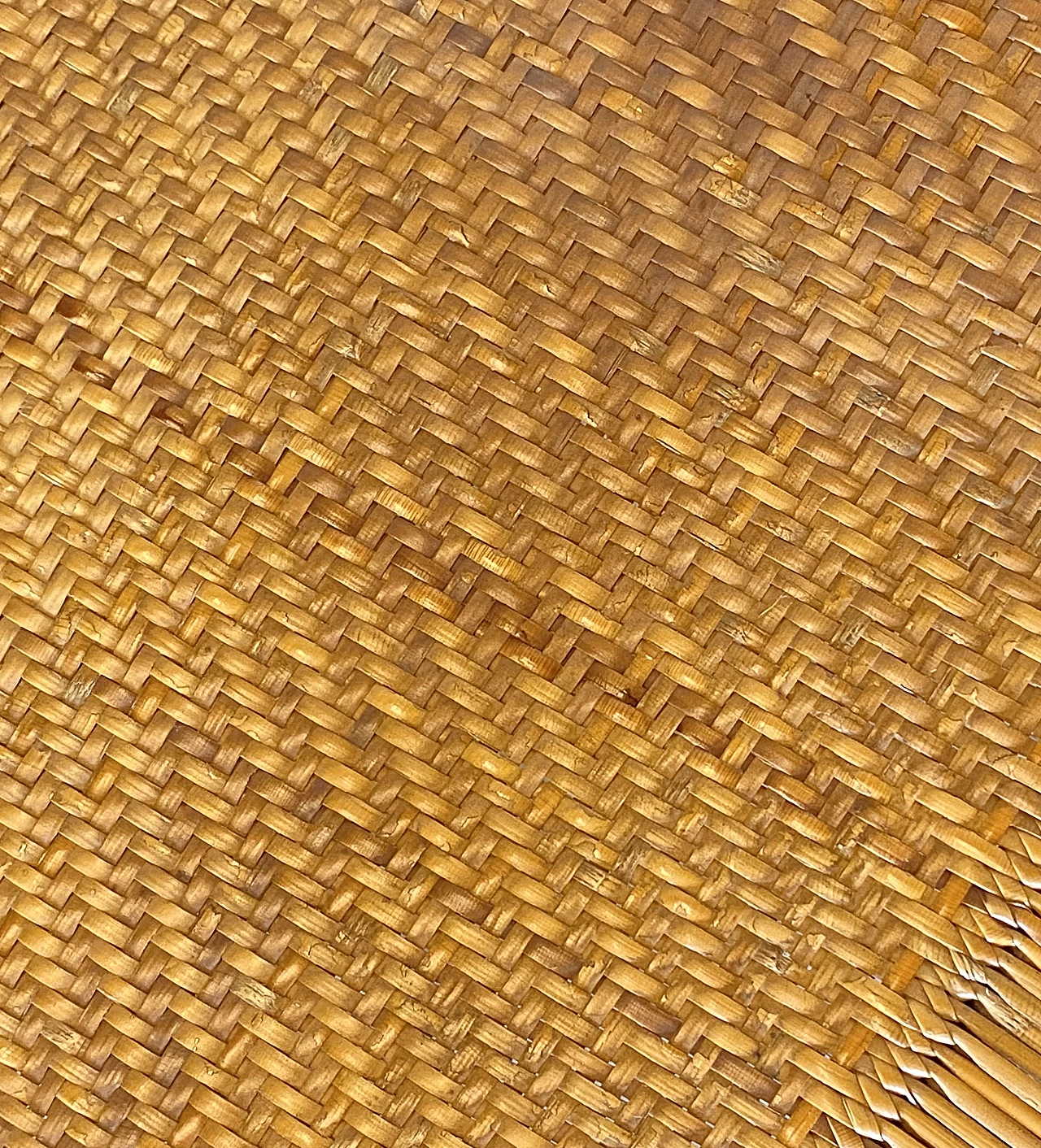 Pair of rocking chairs in lacquered wood and straw, 1960s 13