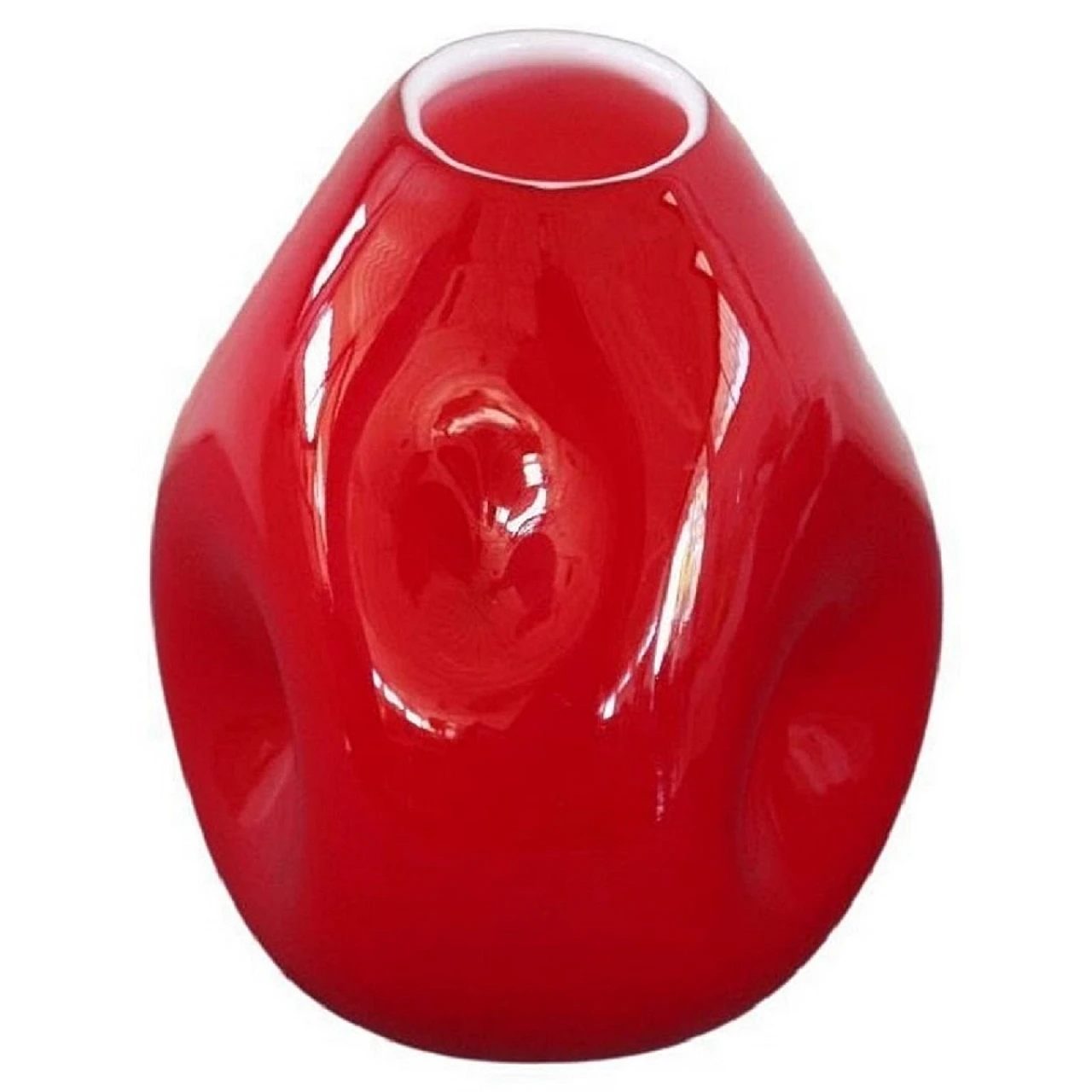 Incamiciato red Murano glass vase, 1970s 1