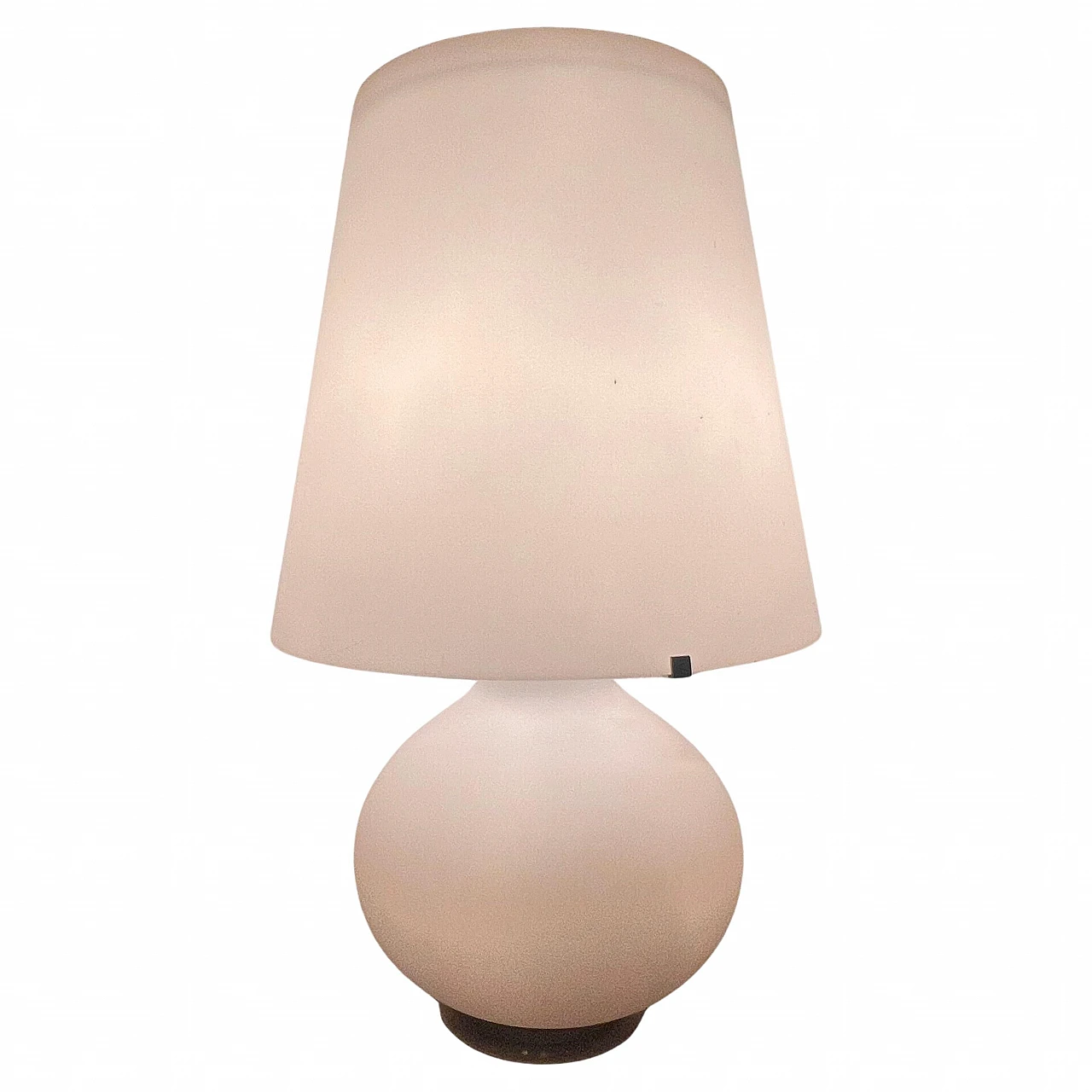 Table lamp 1853 in satin glass by Max Ingrand for Fontana Arte, 1960s 1