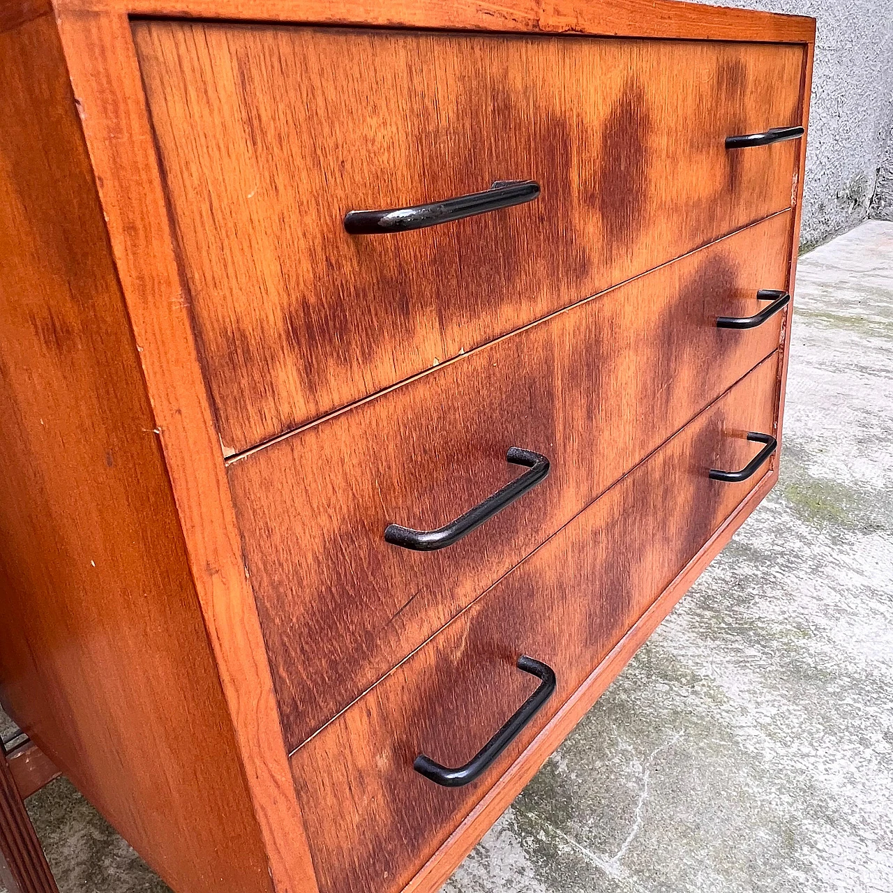 Modular wall unit in metal & wood with bookshelf & drawers, 1960s 11