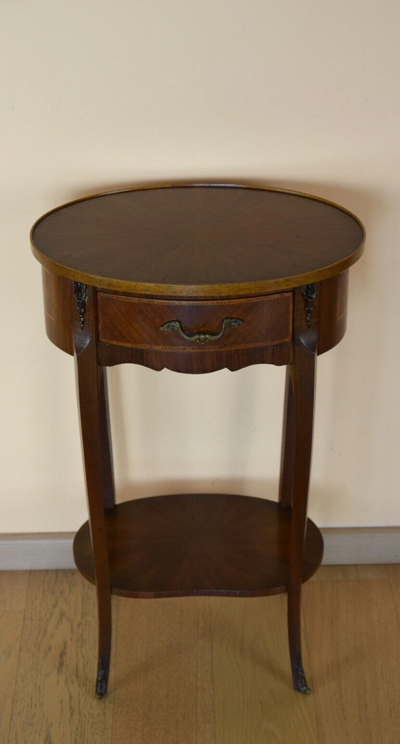 Tavolino stile Biedermeier in rovere, inizio '900 1