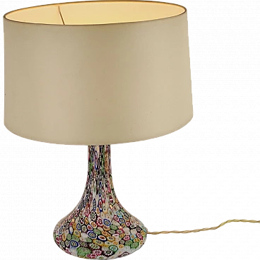 Lampada da tavolo con base in vetro a murrine policrome