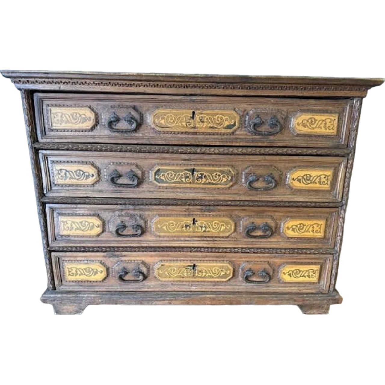 Bergamo walnut commode with inlays, 18th century 2