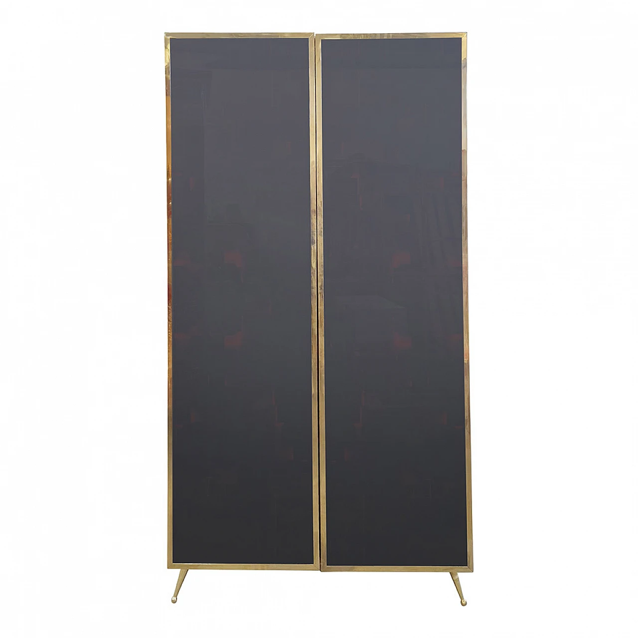 Wood and glass illuminated wardrobe, 1990s 1