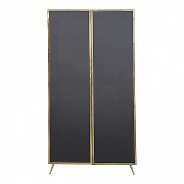 Wood and glass illuminated wardrobe, 1990s