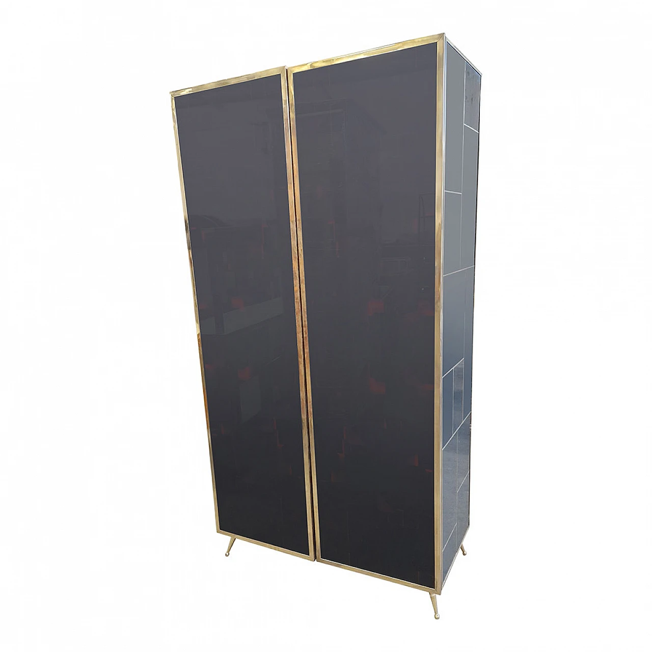 Wood and glass illuminated wardrobe, 1990s 2