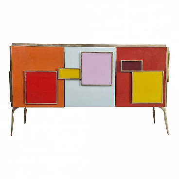 Three-door sideboard with backlit handles, 1980s