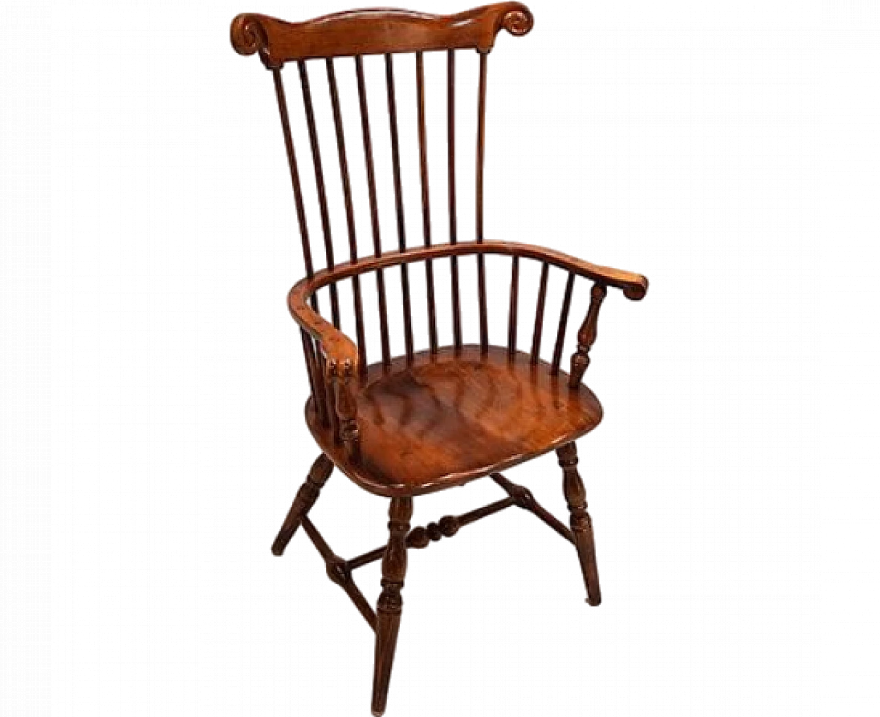 Elm Windsor captain's armchair, late 19th century 2