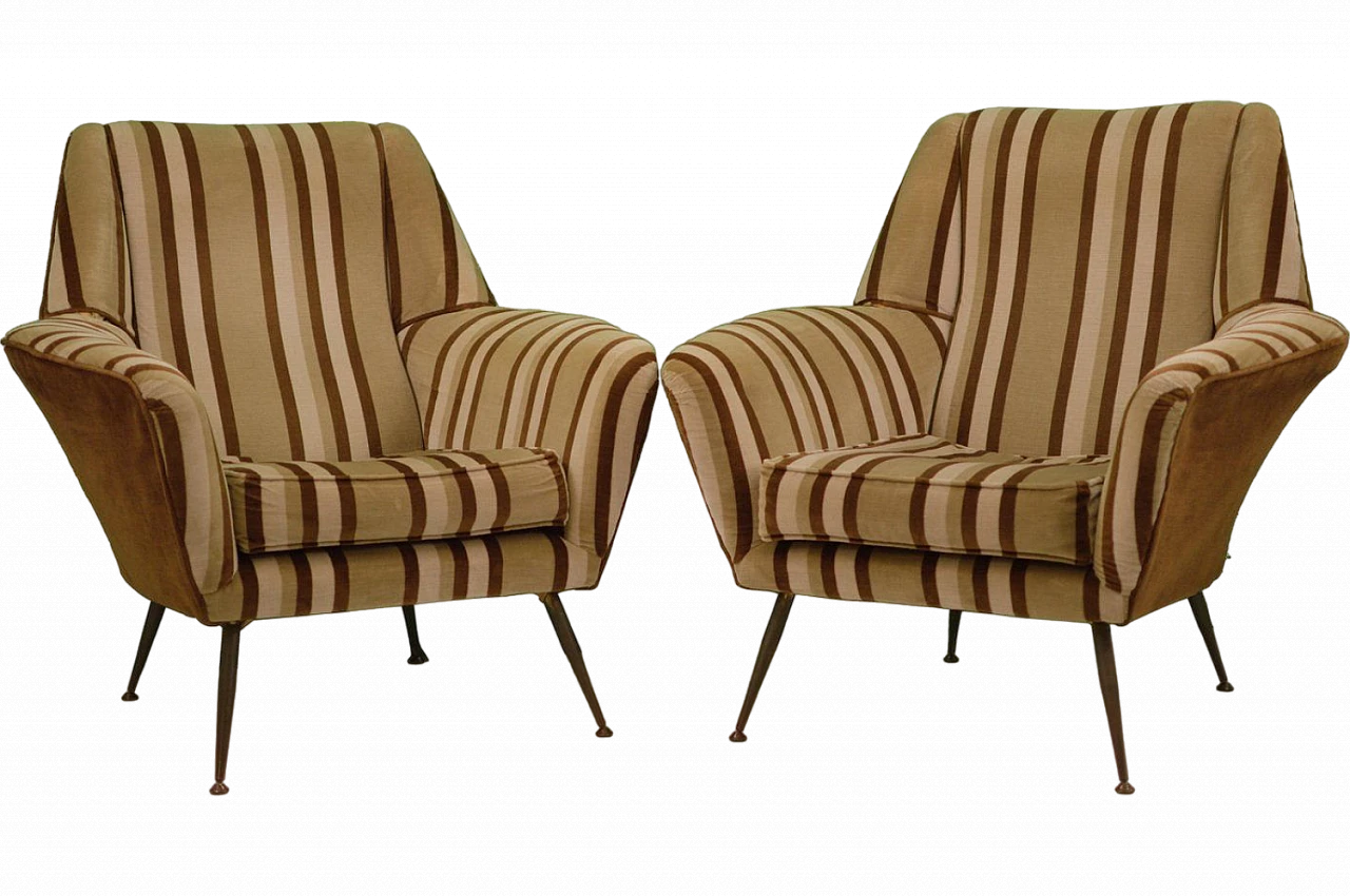 Pair of armchairs attributed to Gigi Radice for Minotti, 1950s 4