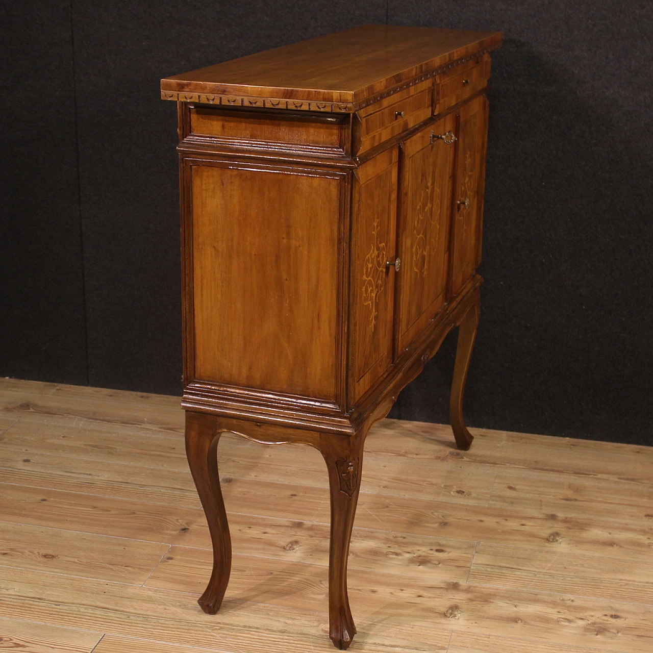 Venetian inlaid sideboard in walnut, maple and fruitwood, 1960s 12