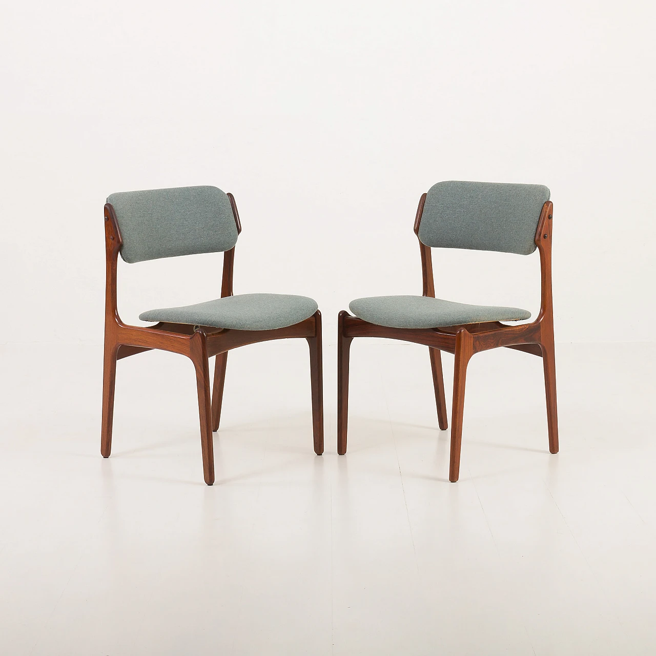 8 OD-49 chairs in rosewood and fabric by Erik Buch, 1960s 15