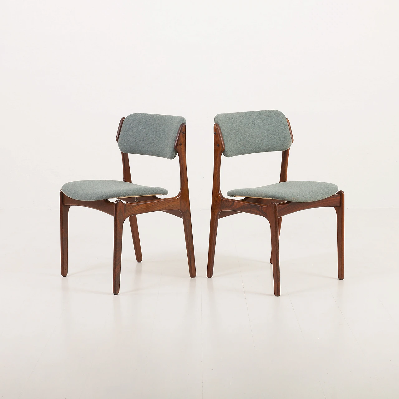 8 OD-49 chairs in rosewood and fabric by Erik Buch, 1960s 17