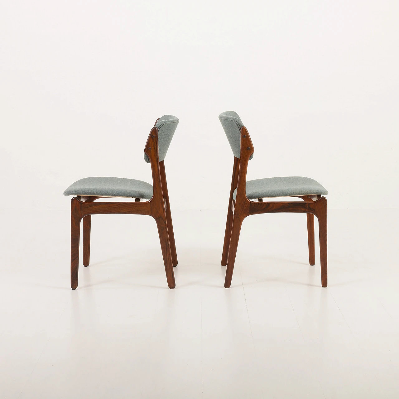 8 OD-49 chairs in rosewood and fabric by Erik Buch, 1960s 18