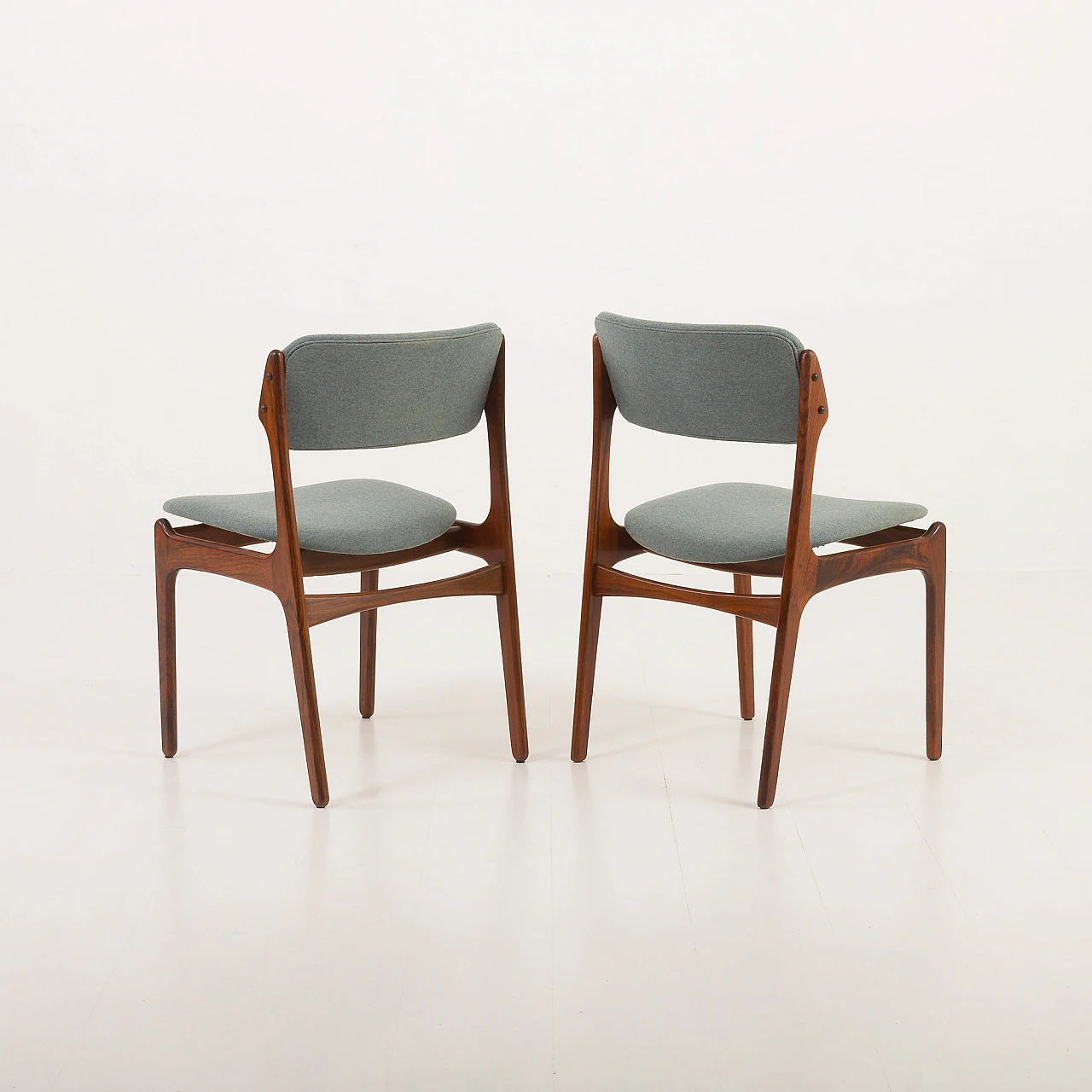 8 OD-49 chairs in rosewood and fabric by Erik Buch, 1960s 19