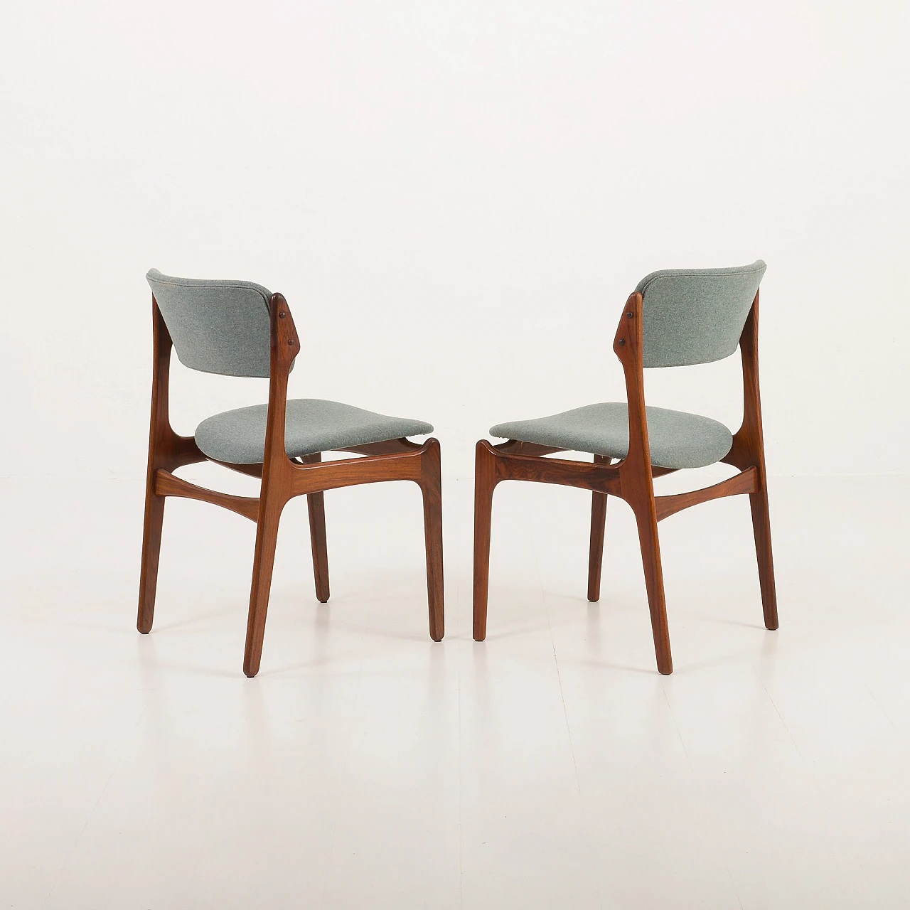 8 OD-49 chairs in rosewood and fabric by Erik Buch, 1960s 21