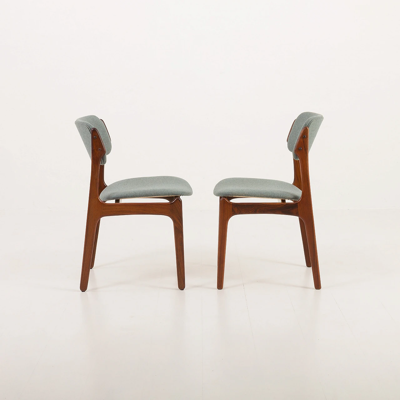 8 OD-49 chairs in rosewood and fabric by Erik Buch, 1960s 22