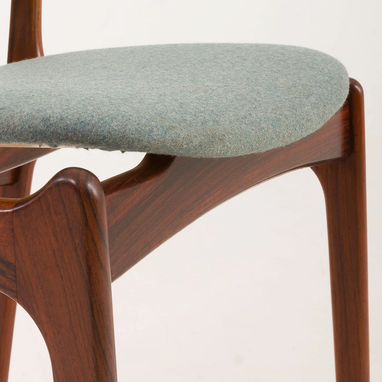 8 OD-49 chairs in rosewood and fabric by Erik Buch, 1960s 26