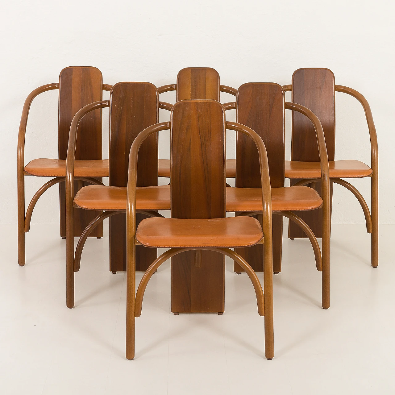 6 Chairs 830 by M. Marenco and A. Scarpitta for Mobilgirgi, 1980s 3