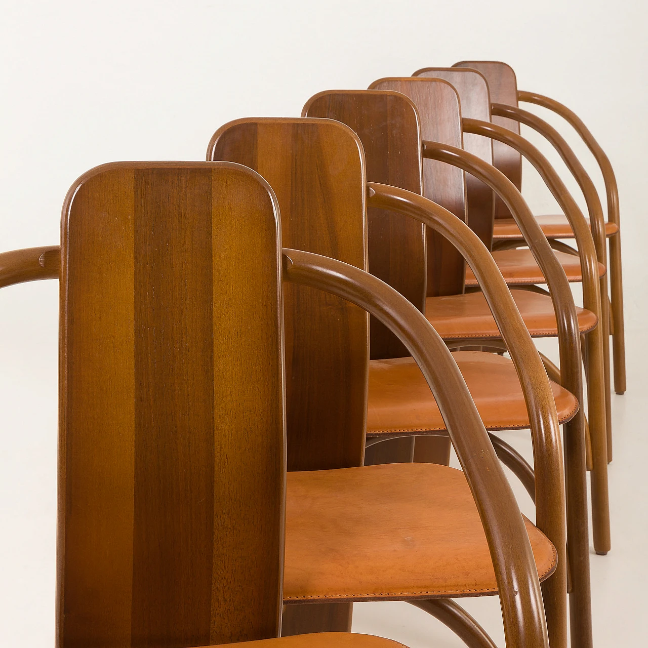 6 Chairs 830 by M. Marenco and A. Scarpitta for Mobilgirgi, 1980s 6