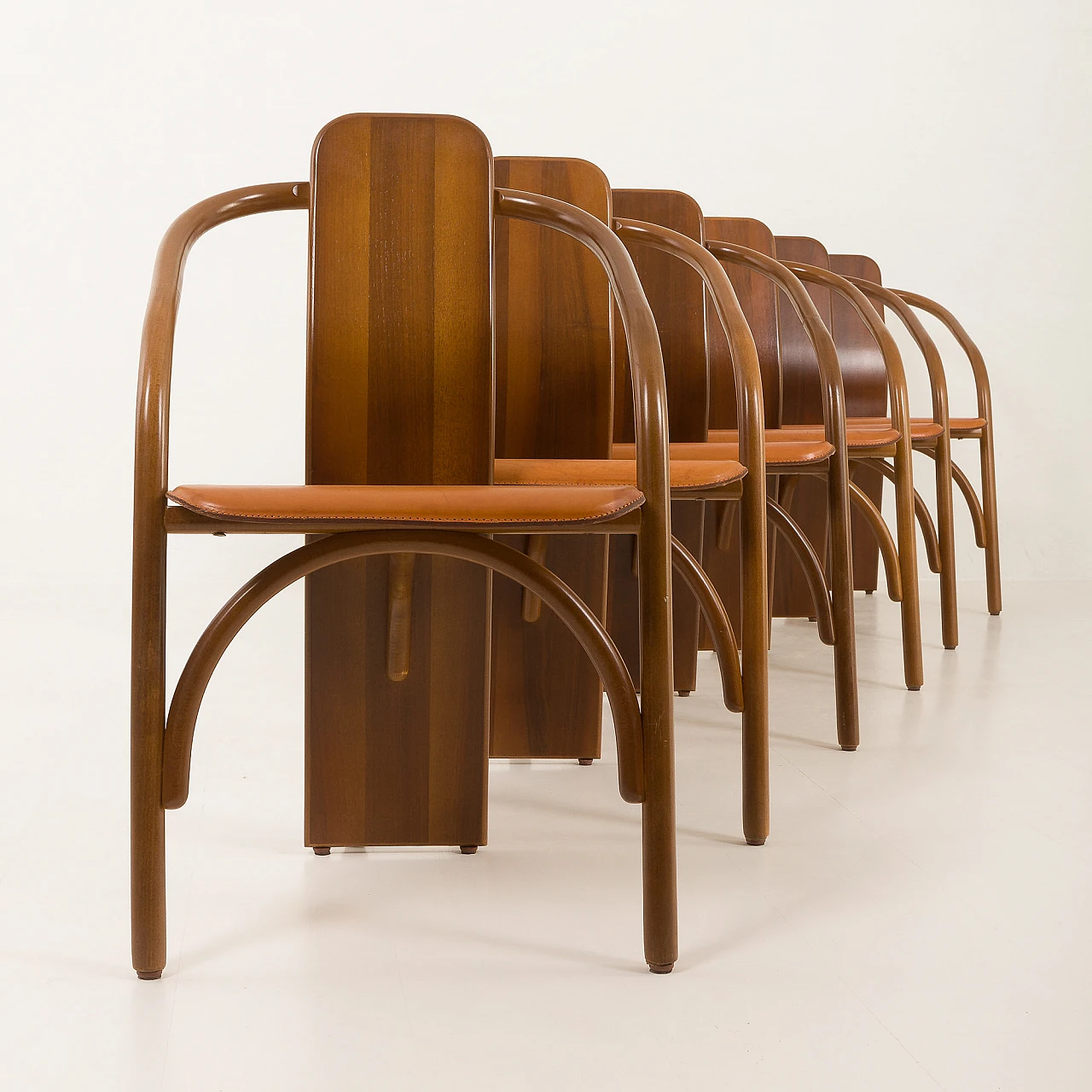 6 Chairs 830 by M. Marenco and A. Scarpitta for Mobilgirgi, 1980s 7