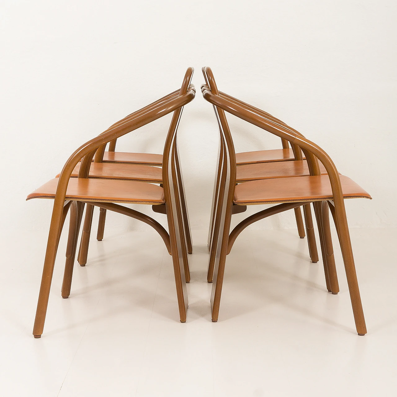 6 Chairs 830 by M. Marenco and A. Scarpitta for Mobilgirgi, 1980s 8