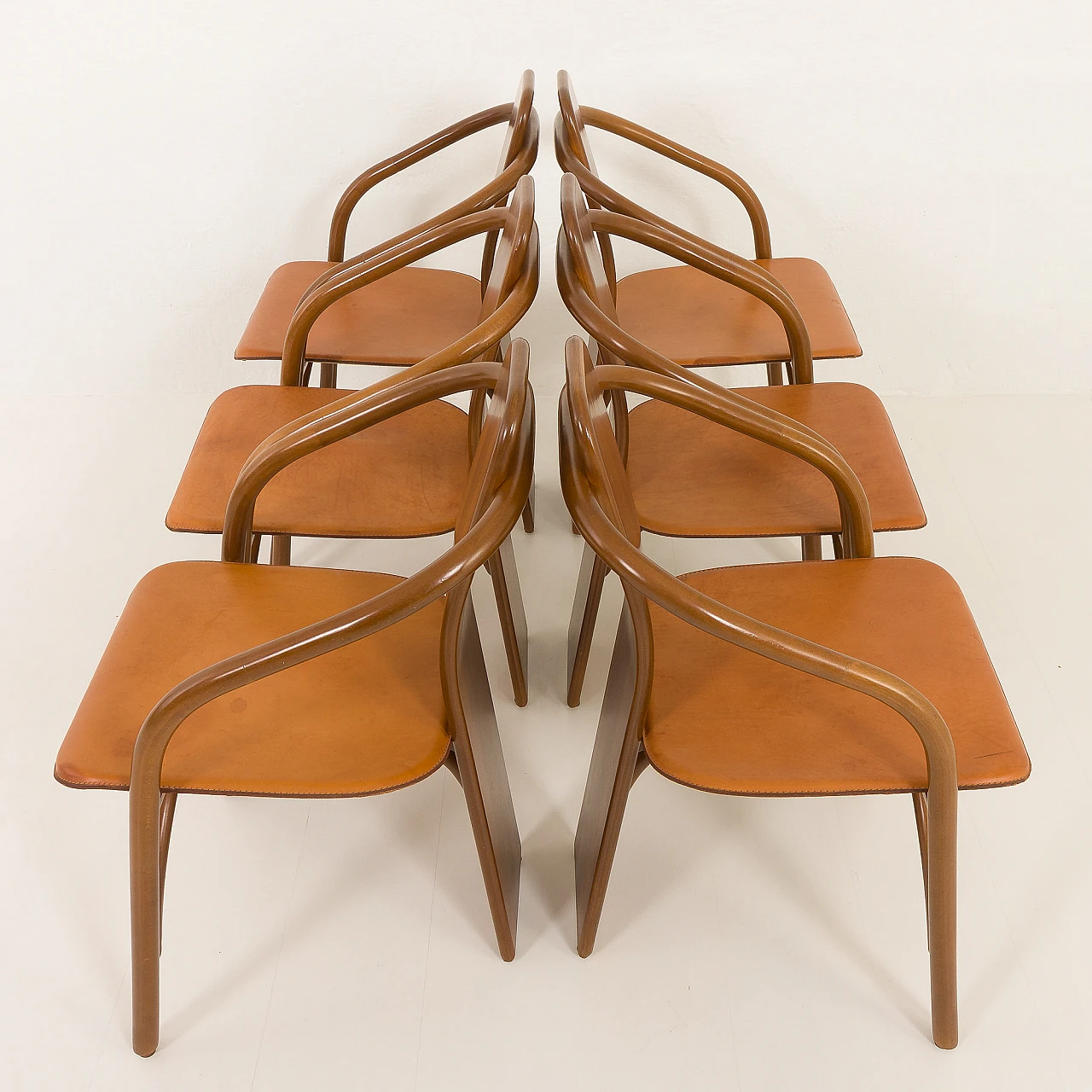 6 Chairs 830 by M. Marenco and A. Scarpitta for Mobilgirgi, 1980s 10