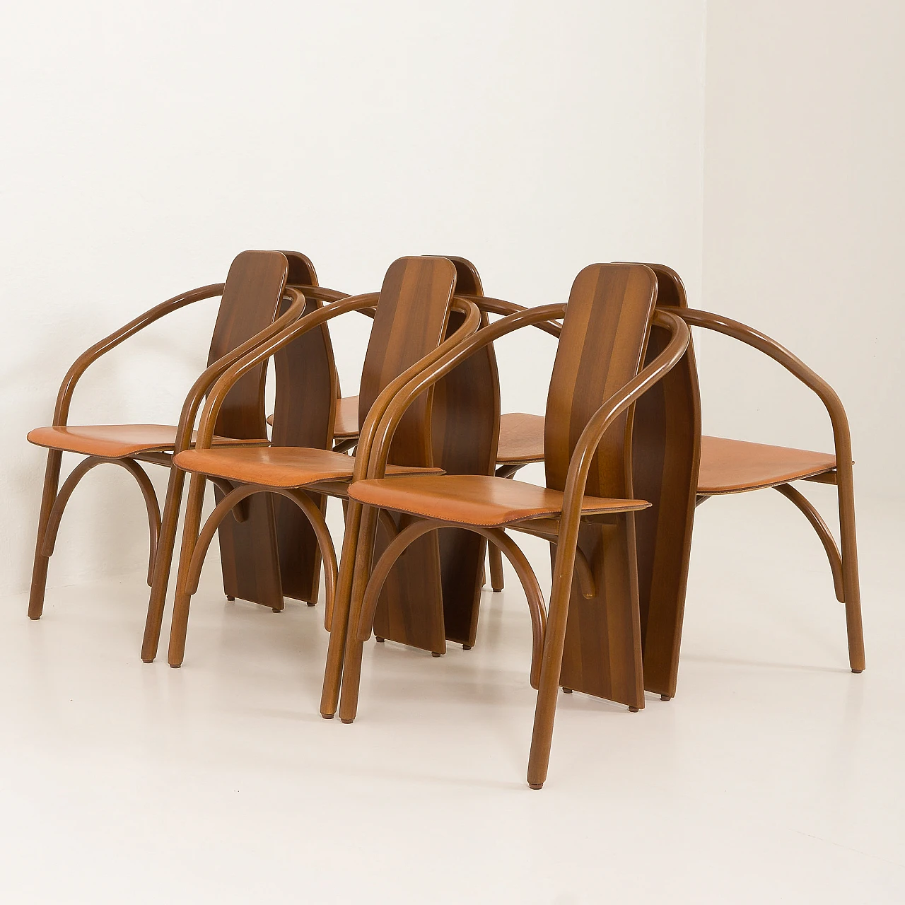 6 Chairs 830 by M. Marenco and A. Scarpitta for Mobilgirgi, 1980s 11