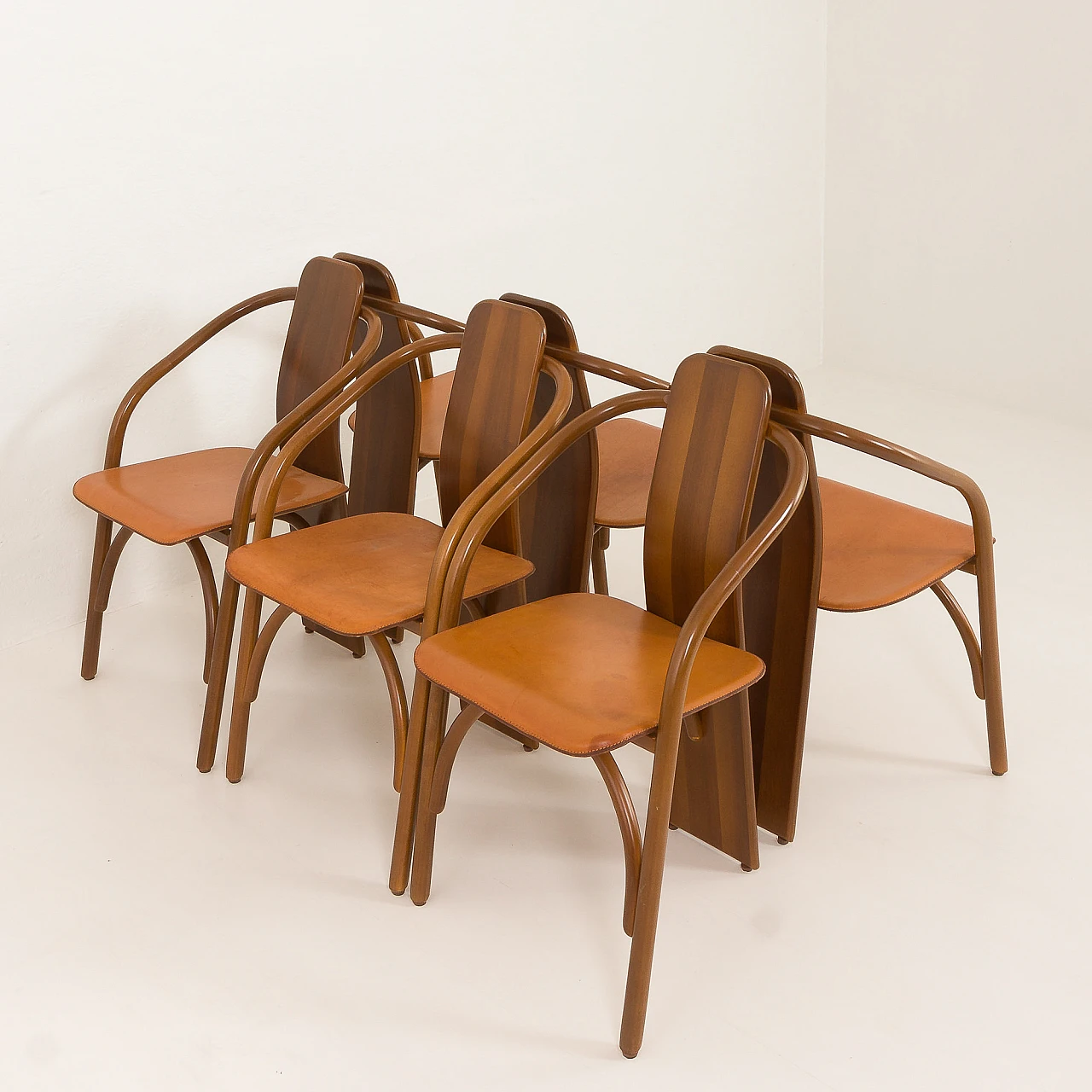 6 Chairs 830 by M. Marenco and A. Scarpitta for Mobilgirgi, 1980s 12