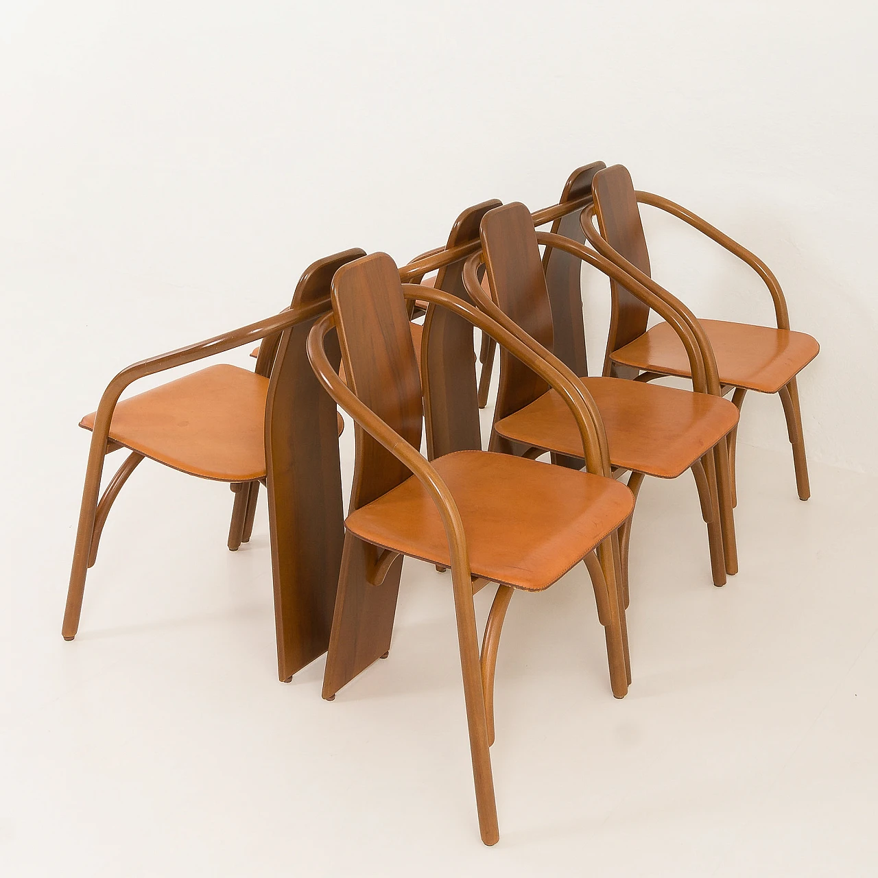 6 Chairs 830 by M. Marenco and A. Scarpitta for Mobilgirgi, 1980s 13