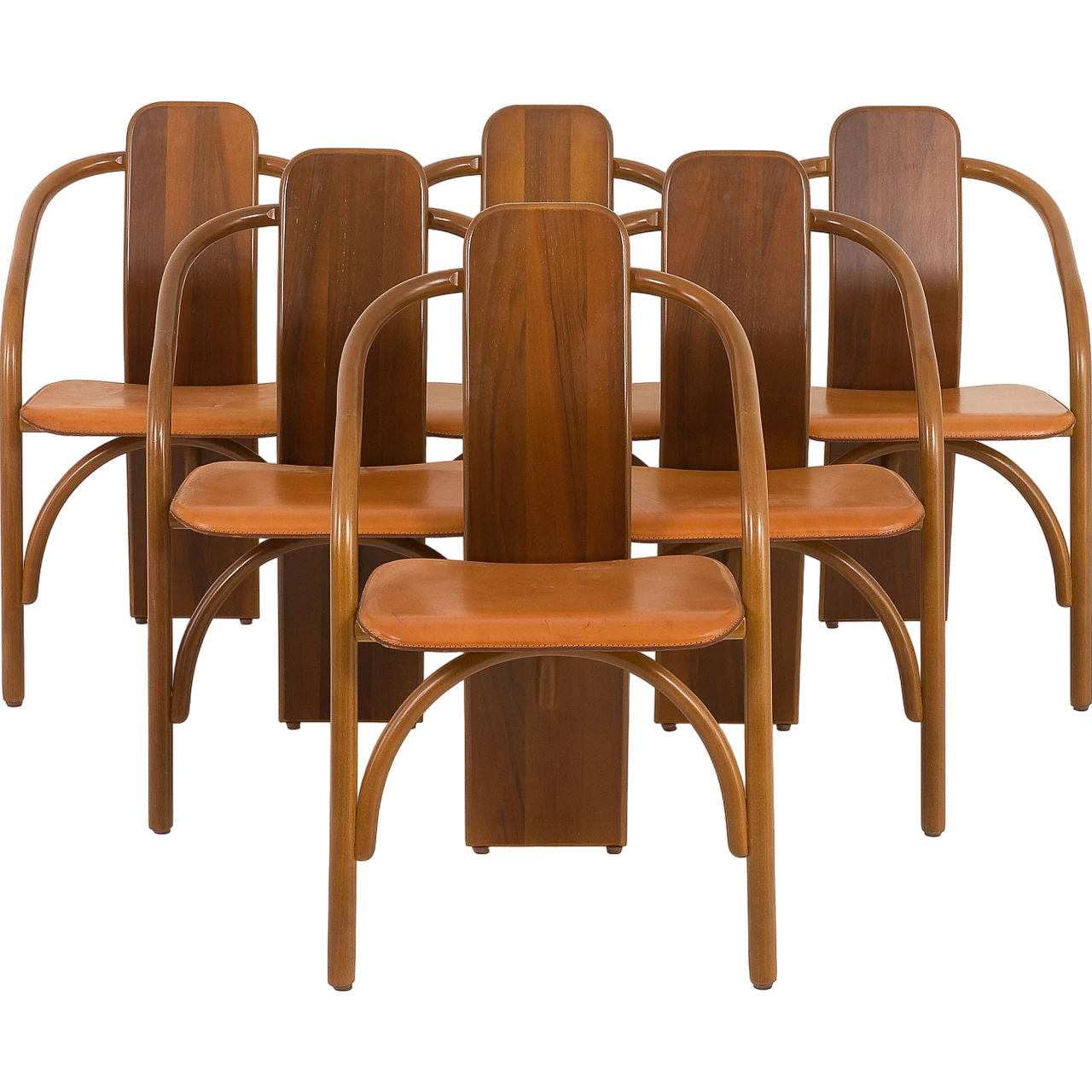 6 Chairs 830 by M. Marenco and A. Scarpitta for Mobilgirgi, 1980s 30